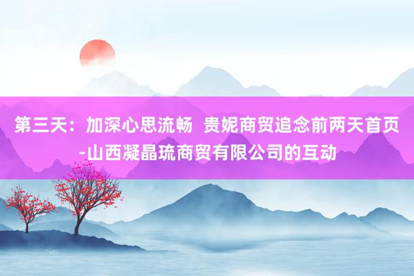 第三天：加深心思流畅  贵妮商贸追念前两天首页-山西凝晶琉商贸有限公司的互动
